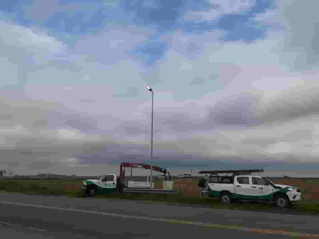 Nueva luminaria led en cruce de la ruta provincial 70 y la ruta nacional 33