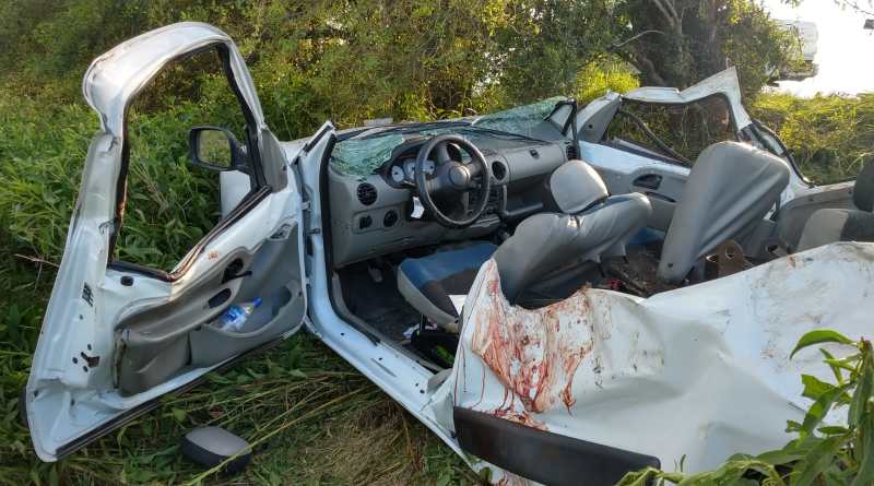 Accidente en ruta provincial Nº 1 Km. 16, choque de auto contra una planta
