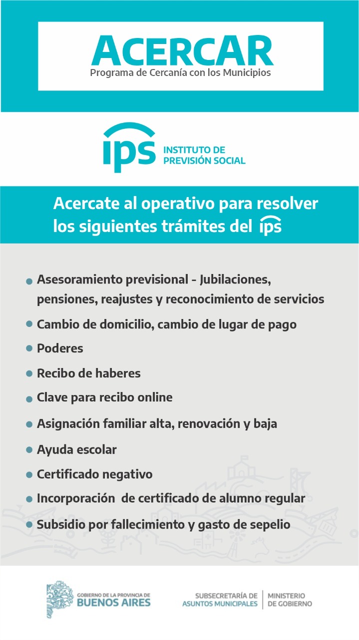 LA MUNICIPALIDAD DE HIPOLITO YRIGOYEN INFORMA SOBRE EL PROGRAMA ACERCAR