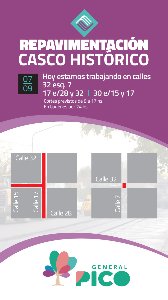 General Pico prosigue con las obras de reconstrucción y repavimentación