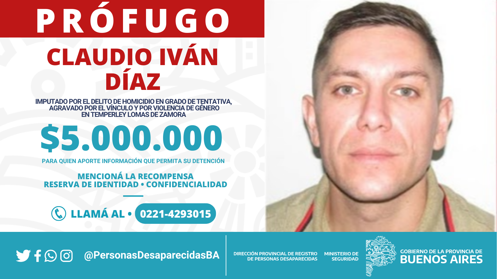 PRÓFUGO CLAUDIO IVÁN DÍAZ