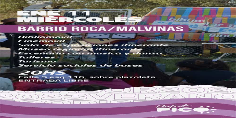 MIÉRCOLES 11: DISFRUTÁ PICO LLEGA A BARRIO MALVINAS CON ESPECTÁCULOS Y TALLERES