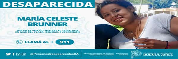 URGENTE: AYÚDANOS A ENCONTRAR A MARÍA CELESTE BRUNNER