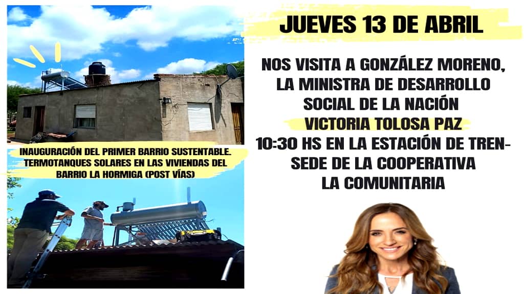 La Comunitaria de Gonzalez Moreno recibe la visita de la Ministra Tolosa Paz