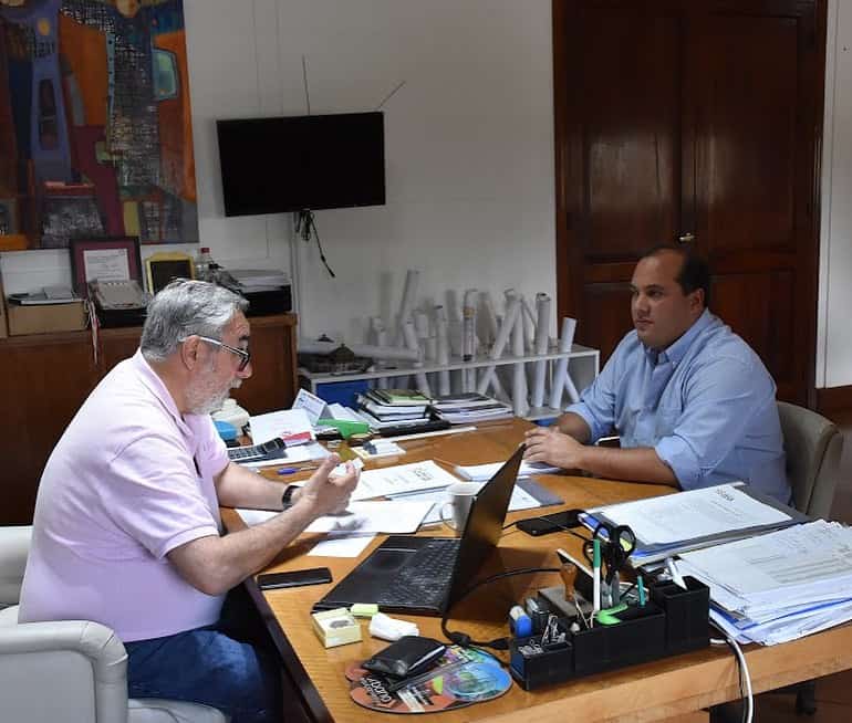 Miguel Angel Fernandez y Francisco Recoulat recorrieron las distintas obras en ejecución